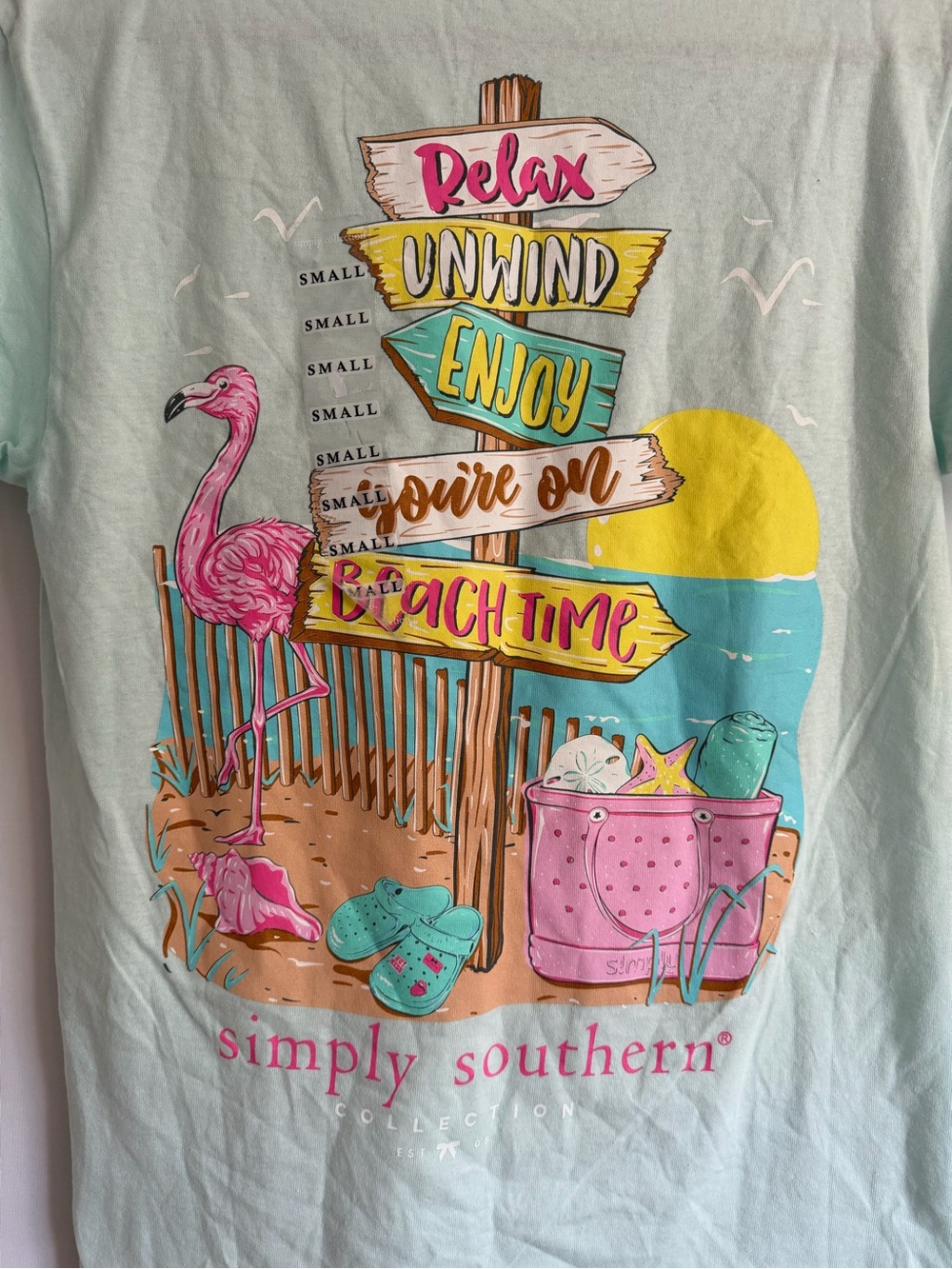 Simply Southern Preppy Beach Signs Breeze Short Sleeve T-Shirt Women's Size S - Picture 2 of 11